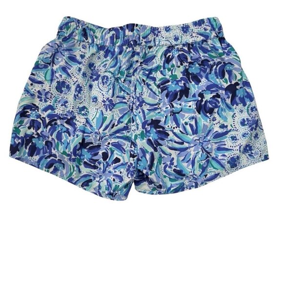 LILLY PULITZER Luxletic Run Around Shorts Women XXS Blue Multi Dopamine Hot Pant - Picture 2 of 10